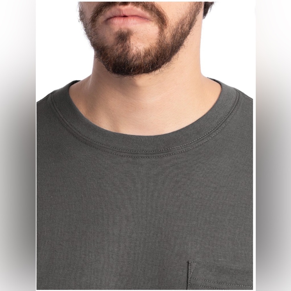 Wrangler Workwear Men's Short Sleeve Pocket T-Shirt, Charcoal Grey, Size 2XL - Picture 3 of 4